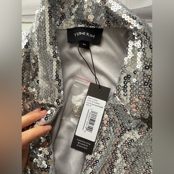 Yumi Kim Nancy Silver Sequins Blazer Jacket size M - Picture 7 of 14